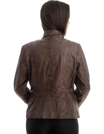 Γνήσιο Γυναικέιο Δερμάτινο Μπουφάν - Z851