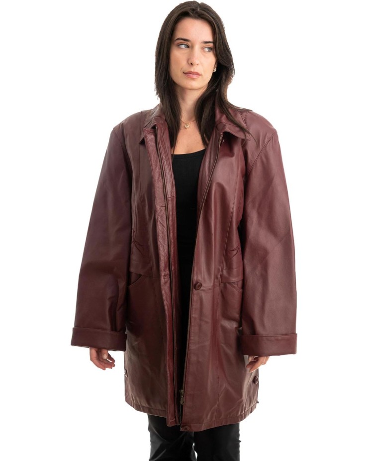 Γνήσιο Γυναικέιο Δερμάτινο Μπουφάν - Z853