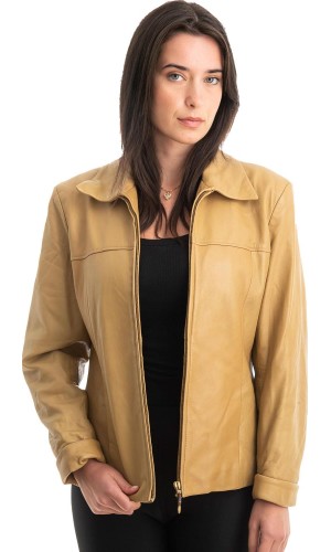 Γνήσιο Γυναικέιο Δερμάτινο Μπουφάν - Z854