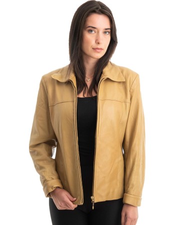 Γνήσιο Γυναικέιο Δερμάτινο Μπουφάν - Z854