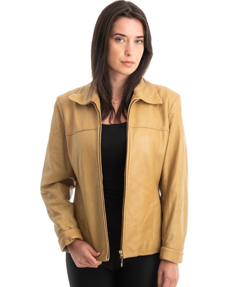 Γνήσιο Γυναικέιο Δερμάτινο Μπουφάν - Z854