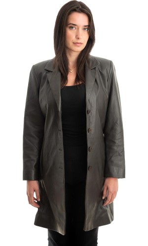 Γνήσιο Γυναικέιο Δερμάτινο Παλτό - Z855