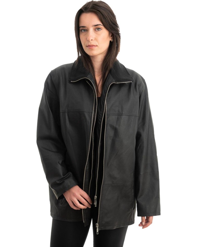 Γνήσιο Γυναικέιο Δερμάτινο Μπουφάν - Z856