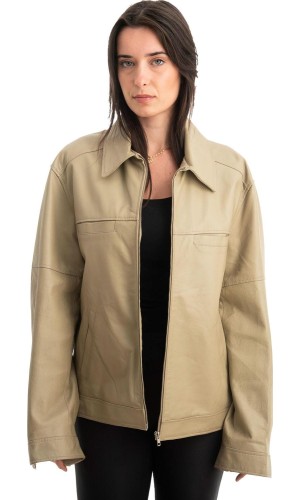 Γνήσιο Γυναικέιο Δερμάτινο Μπουφάν - Z859