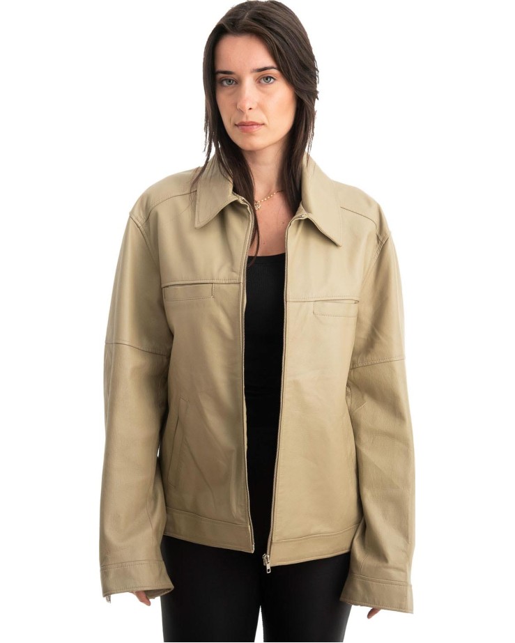 Γνήσιο Γυναικέιο Δερμάτινο Μπουφάν - Z859