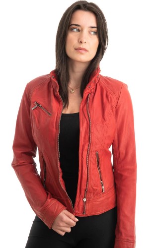 Γνήσιο Γυναικέιο Δερμάτινο Μπουφάν - Z861