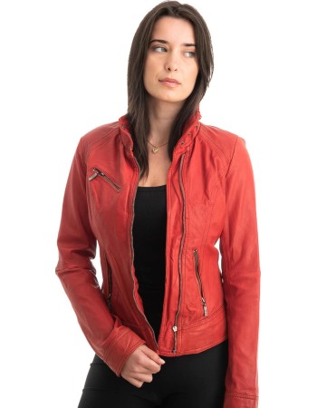 Γνήσιο Γυναικέιο Δερμάτινο Μπουφάν - Z861