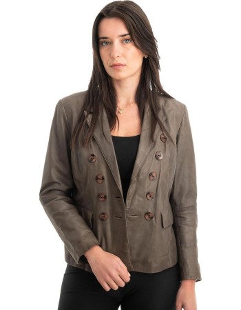 Γνήσιο Γυναικέιο Δερμάτινο Σακάκι - Z862