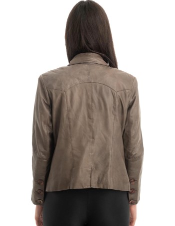Γνήσιο Γυναικέιο Δερμάτινο Σακάκι - Z862