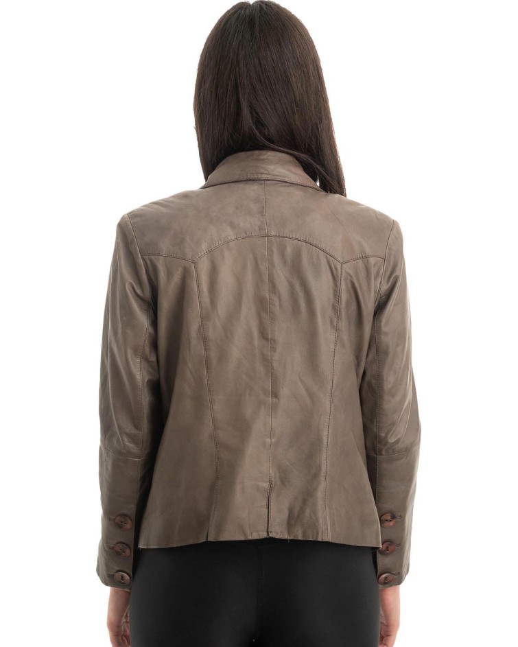 Γνήσιο Γυναικέιο Δερμάτινο Σακάκι - Z862