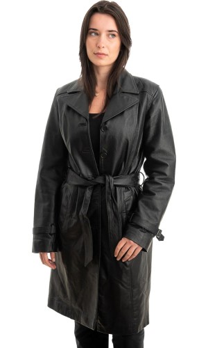 Γνήσιο Γυναικέιο Δερμάτινο Παλτό - Z863