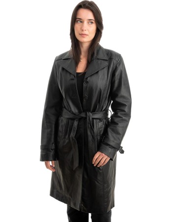 Γνήσιο Γυναικέιο Δερμάτινο Παλτό - Z863