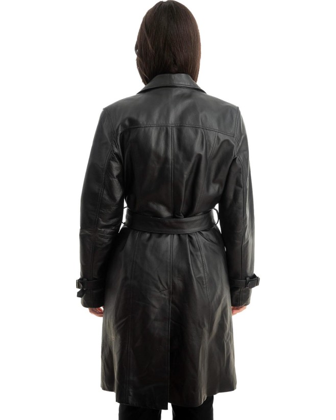 Γνήσιο Γυναικέιο Δερμάτινο Παλτό - Z863