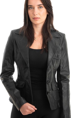 Γνήσιο Γυναικέιο Δερμάτινο Σακάκι - Z868