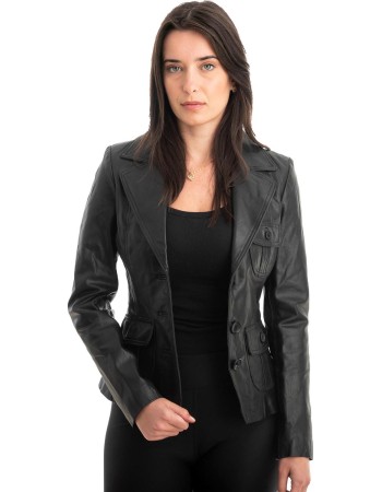 Γνήσιο Γυναικέιο Δερμάτινο Σακάκι - Z868