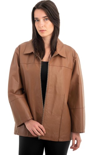 Γνήσιο Γυναικέιο Δερμάτινο Μπουφάν - Z869