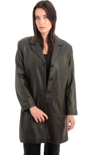 Γνήσιο Γυναικέιο Δερμάτινο Παλτό - Z872