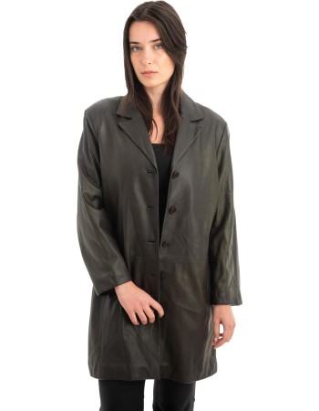 Γνήσιο Γυναικέιο Δερμάτινο Παλτό - Z872