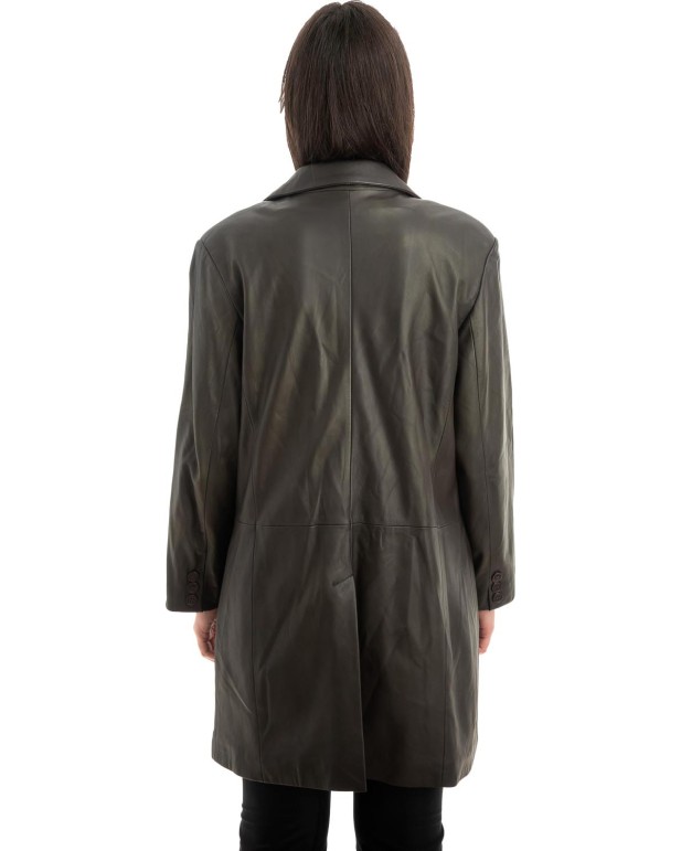 Γνήσιο Γυναικέιο Δερμάτινο Παλτό - Z872