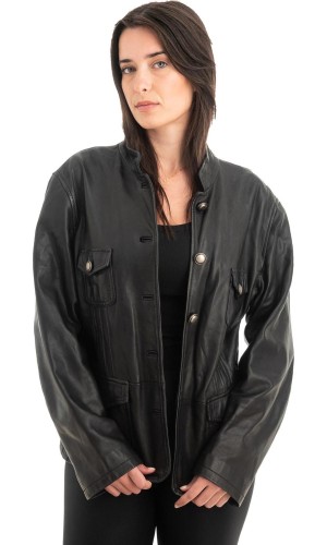 Γνήσιο Γυναικέιο Δερμάτινο Μπουφάν - Z873