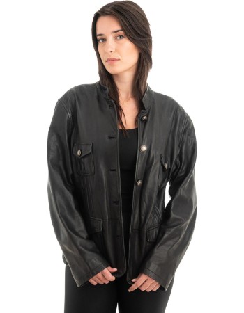 Γνήσιο Γυναικέιο Δερμάτινο Μπουφάν - Z873