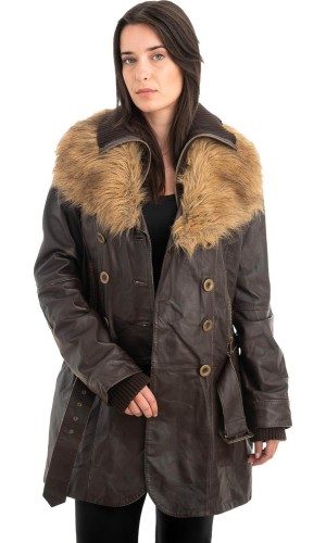 Γνήσιο Γυναικέιο Δερμάτινο Μπουφάν - Z874