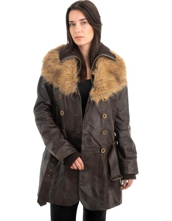 Γνήσιο Γυναικέιο Δερμάτινο Μπουφάν - Z874