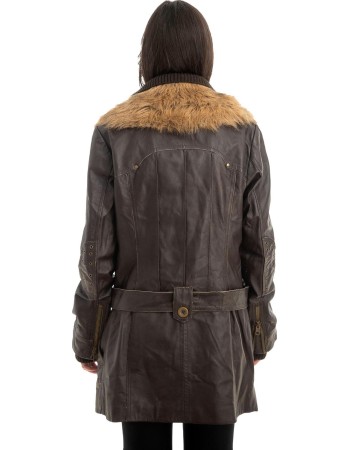 Γνήσιο Γυναικέιο Δερμάτινο Μπουφάν - Z874