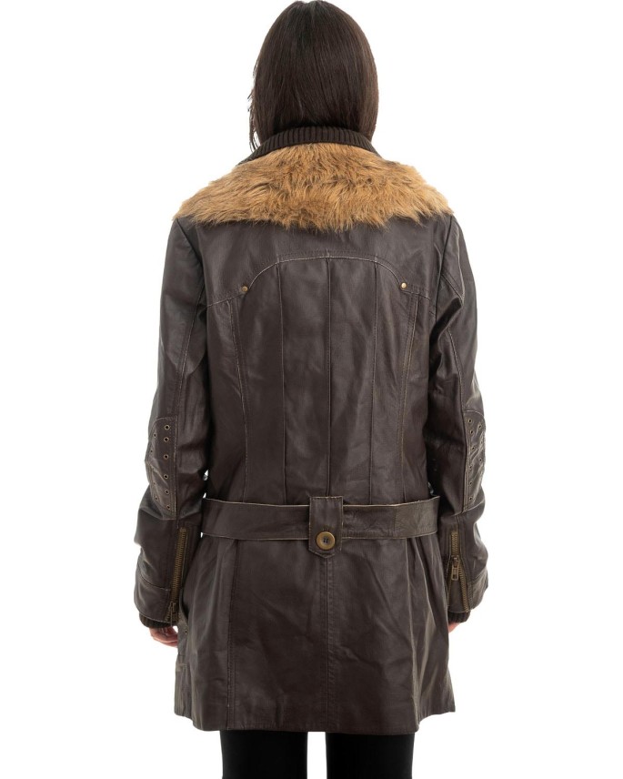 Γνήσιο Γυναικέιο Δερμάτινο Μπουφάν - Z874