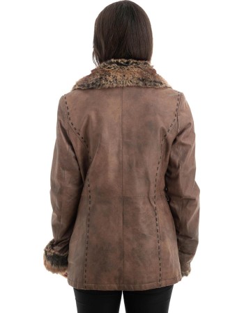 Γνήσιο Γυναικέιο Δερμάτινο Μπουφάν - Z875