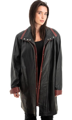 Γνήσιο Γυναικέιο Δερμάτινο Μπουφάν - Z876