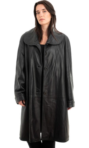 Γνήσιο Γυναικέιο Δερμάτινο Παλτό - Z878