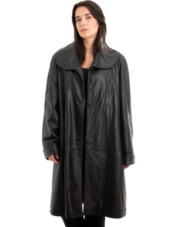 Γνήσιο Γυναικέιο Δερμάτινο Παλτό - Z878