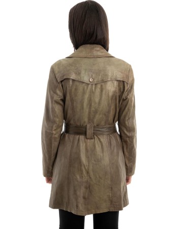 Γνήσιο Γυναικέιο Δερμάτινο Παλτό - Z883