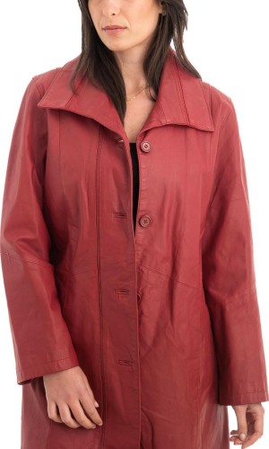 Γνήσιο Γυναικέιο Δερμάτινο Παλτό - Z884