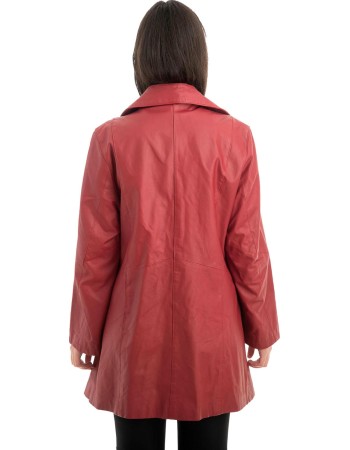 Γνήσιο Γυναικέιο Δερμάτινο Παλτό - Z884