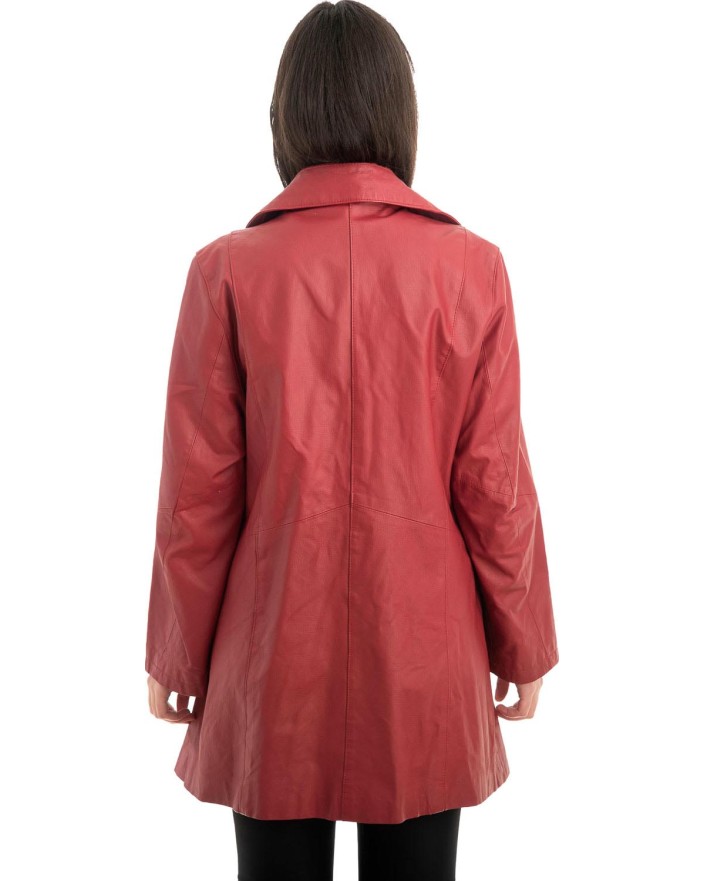 Γνήσιο Γυναικέιο Δερμάτινο Παλτό - Z884