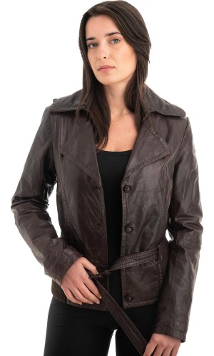 Γνήσιο Γυναικέιο Δερμάτινο Μπουφάν - Z885