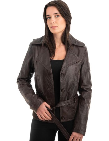 Γνήσιο Γυναικέιο Δερμάτινο Μπουφάν - Z885