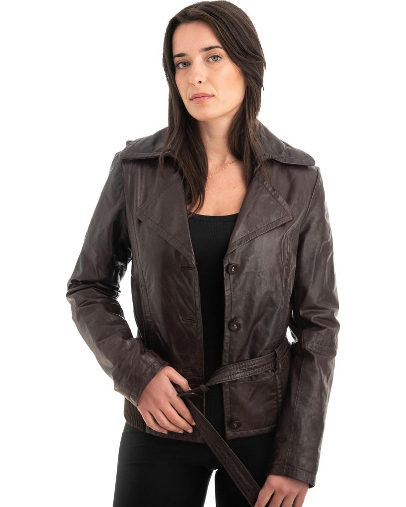 Γνήσιο Γυναικέιο Δερμάτινο Μπουφάν - Z885