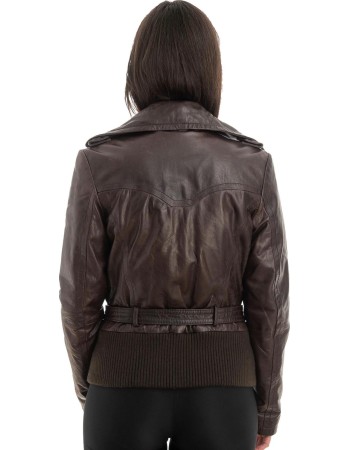Γνήσιο Γυναικέιο Δερμάτινο Μπουφάν - Z885