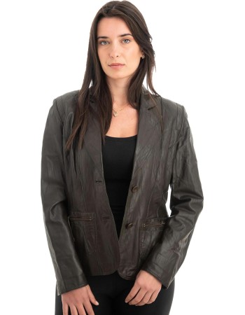 Γνήσιο Γυναικέιο Δερμάτινο Σακάκι - Z887