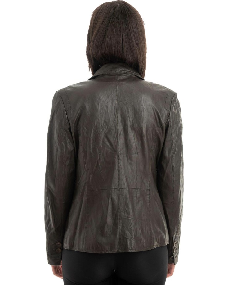 Γνήσιο Γυναικέιο Δερμάτινο Σακάκι - Z887