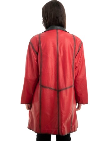 Γνήσιο Γυναικέιο Δερμάτινο Παλτό - Z889