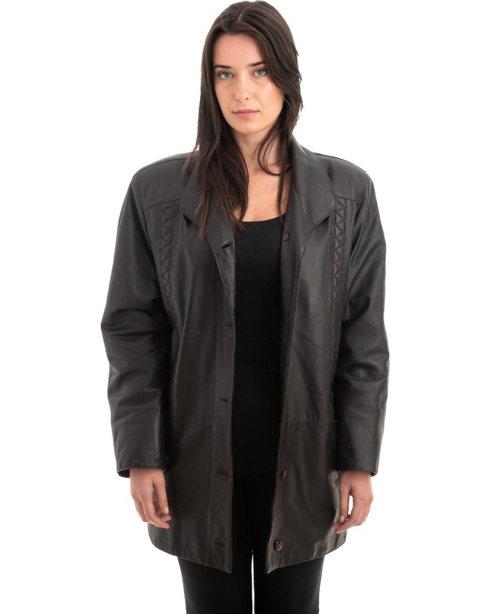 Γνήσιο Γυναικέιο Δερμάτινο Σακάκι - Z892