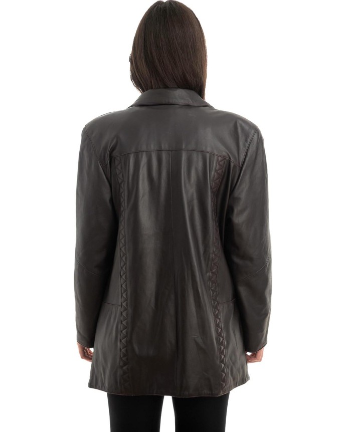 Γνήσιο Γυναικέιο Δερμάτινο Σακάκι - Z892