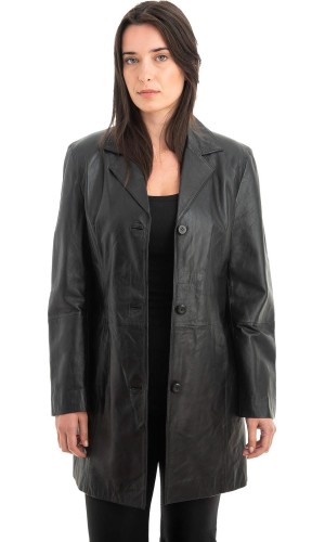 Γνήσιο Γυναικέιο Δερμάτινο Παλτό - Z894