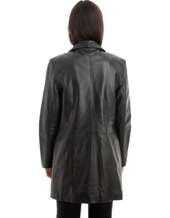 Γνήσιο Γυναικέιο Δερμάτινο Παλτό - Z894