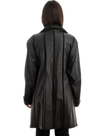 Γνήσιο Γυναικέιο Δερμάτινο Παλτό - Z898