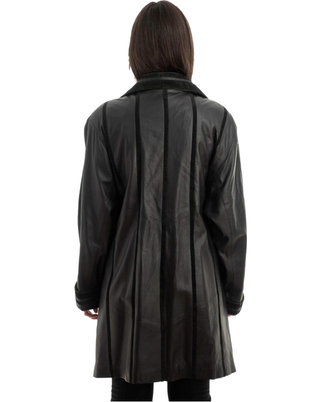 Γνήσιο Γυναικέιο Δερμάτινο Παλτό - Z898